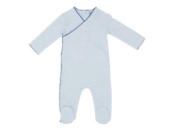 Blue Piped Kimono Footie