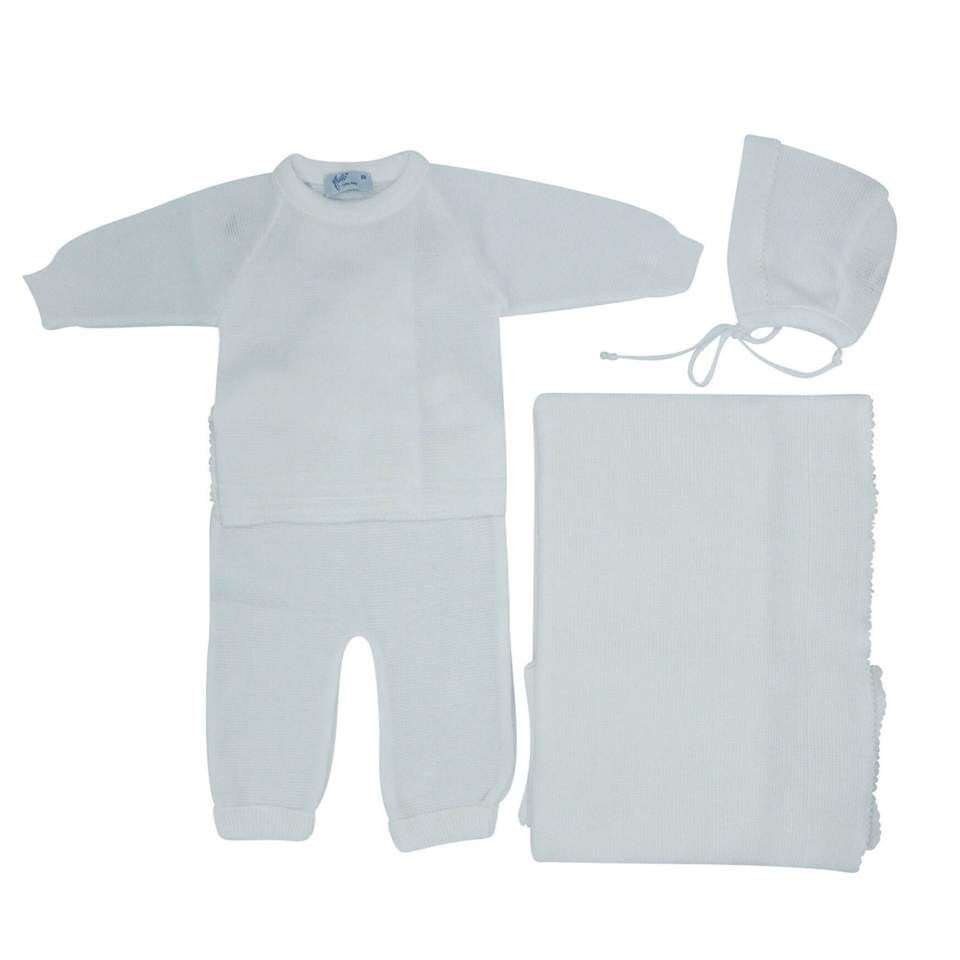 White Knit 4 Piece Outfit