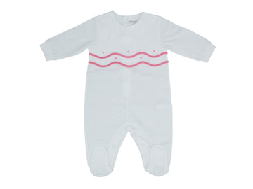 Hot Pink Scalloped Trim Footie