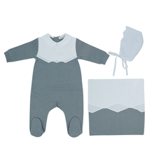 Grey Scalloped Layette Set