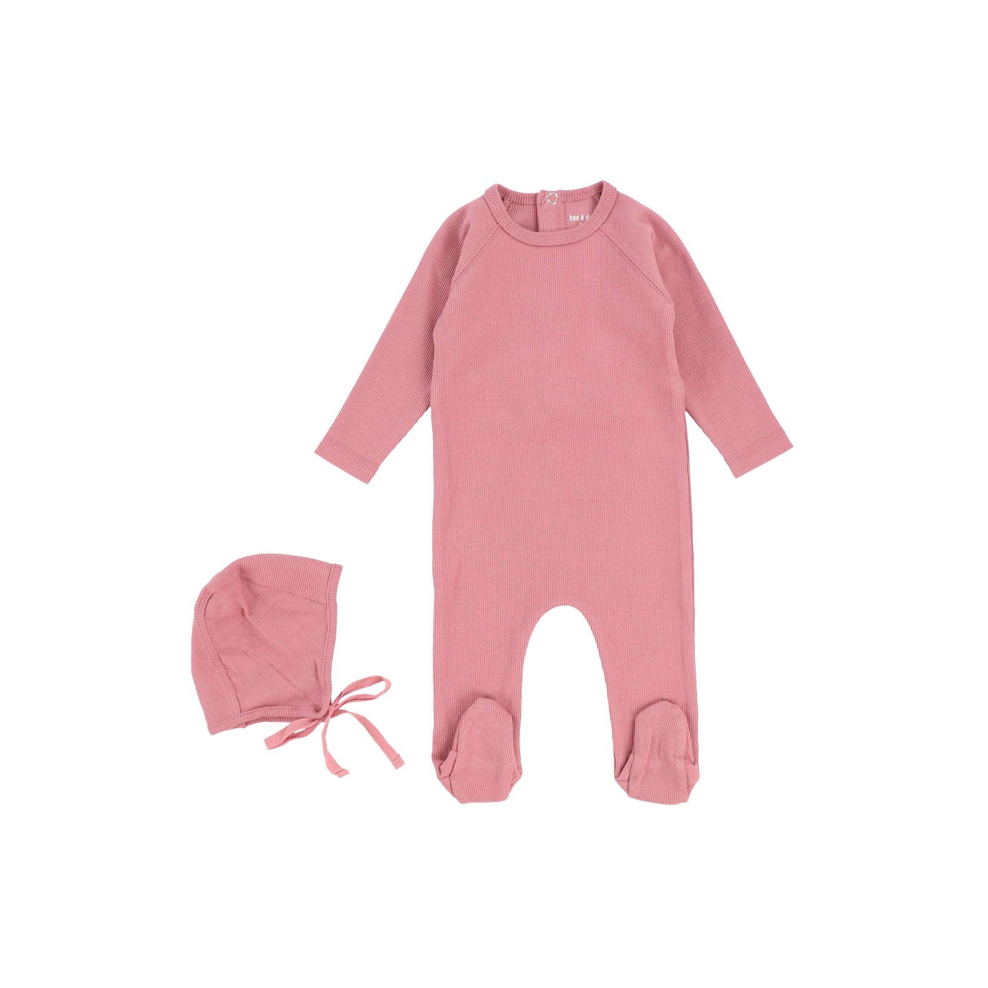 Mauve Ribbed Layette Set