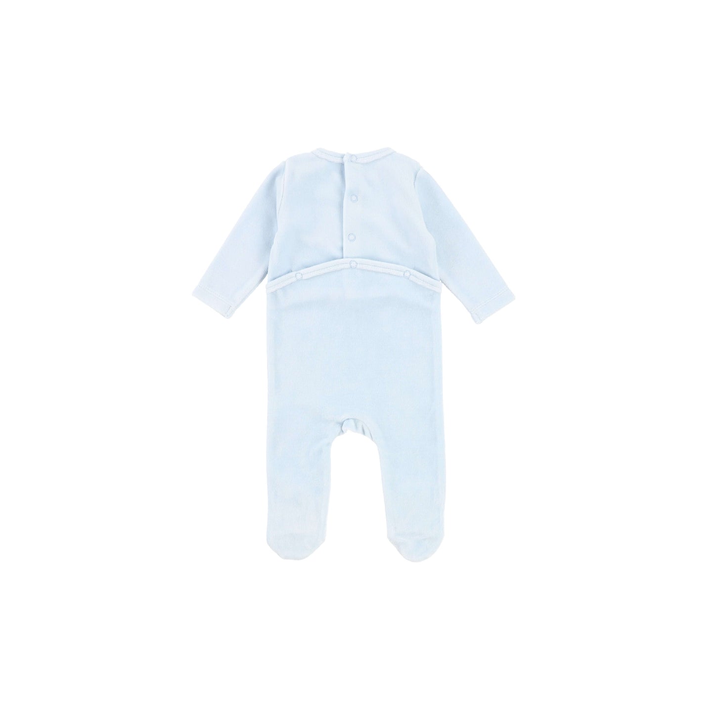 Powder Blue Velour Footie and Bonnet