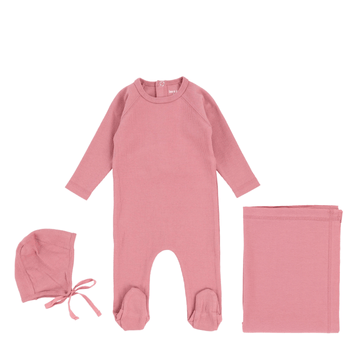 Mauve Ribbed Layette Set