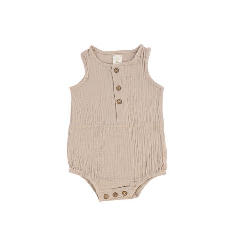 Taupe Gauze Romper