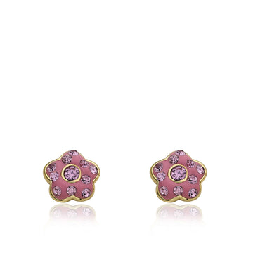 Pink Crystal Enamel Earring