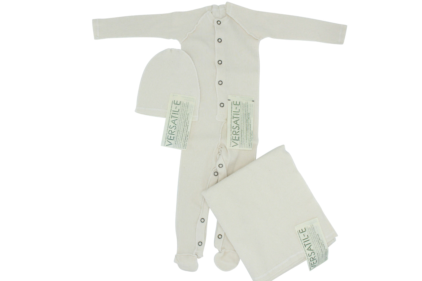 Natural Ribbed Layette Set