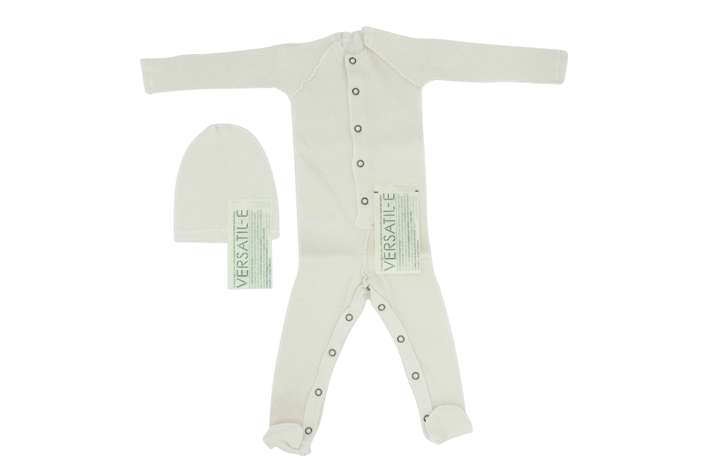 Ribbed Footie and Beanie Hat