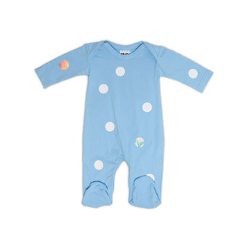 Sky Blue Polka Dot Footie