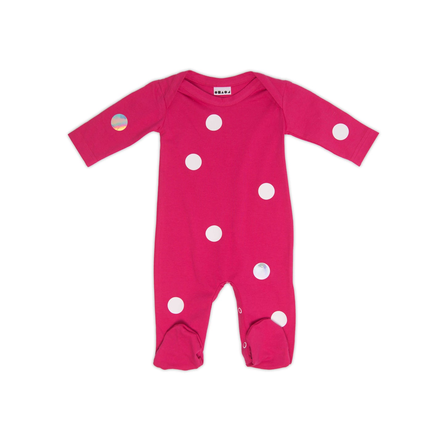 Fushia Polka Dot Footie