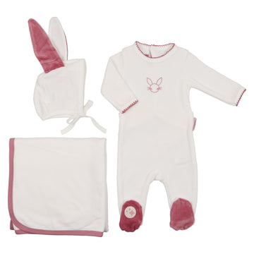 Ivory Rose Bunny Layette Set