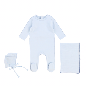 Sea Blue Cozy Cotton Layette Set