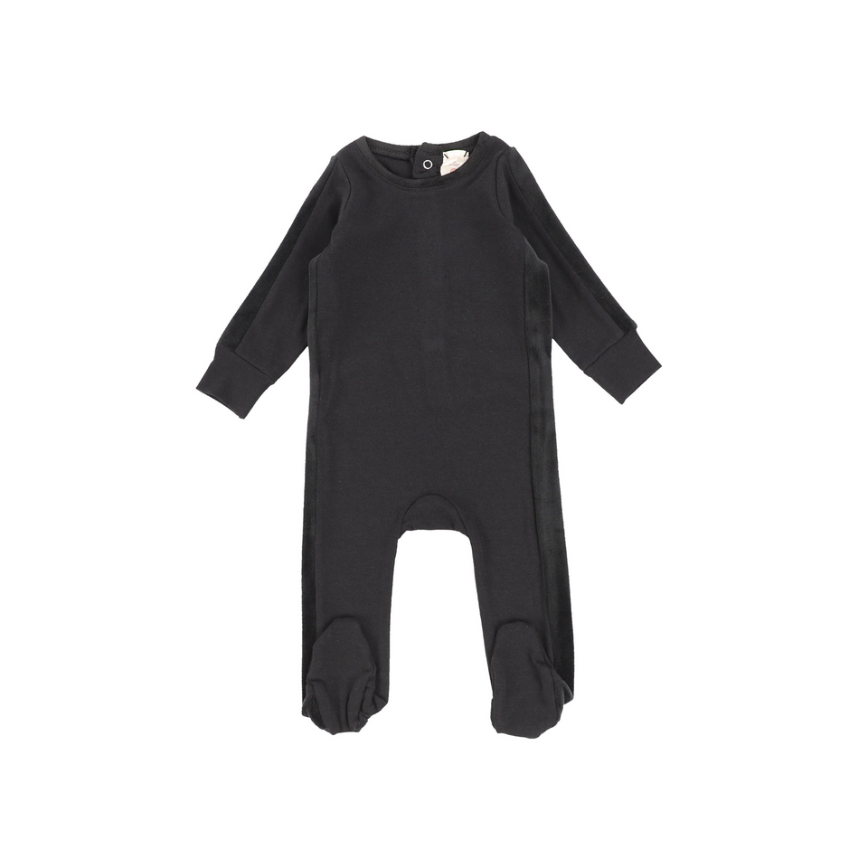 Black Velour Accent Footie