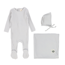 Grey Wide Ribbed Layette Set