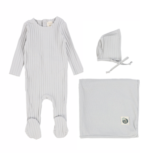 Grey Wide Ribbed Layette Set
