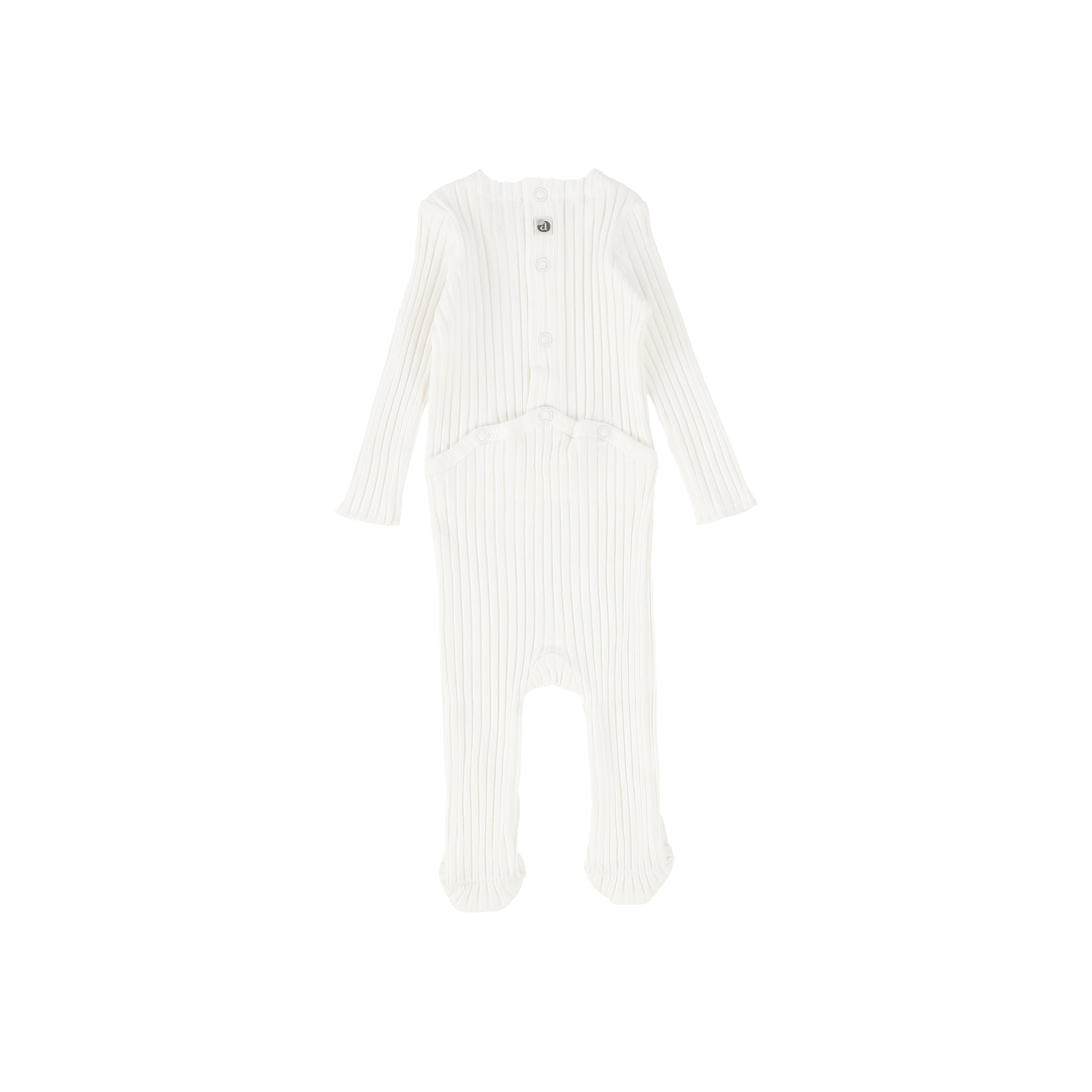 White Wide Ribbed Footie