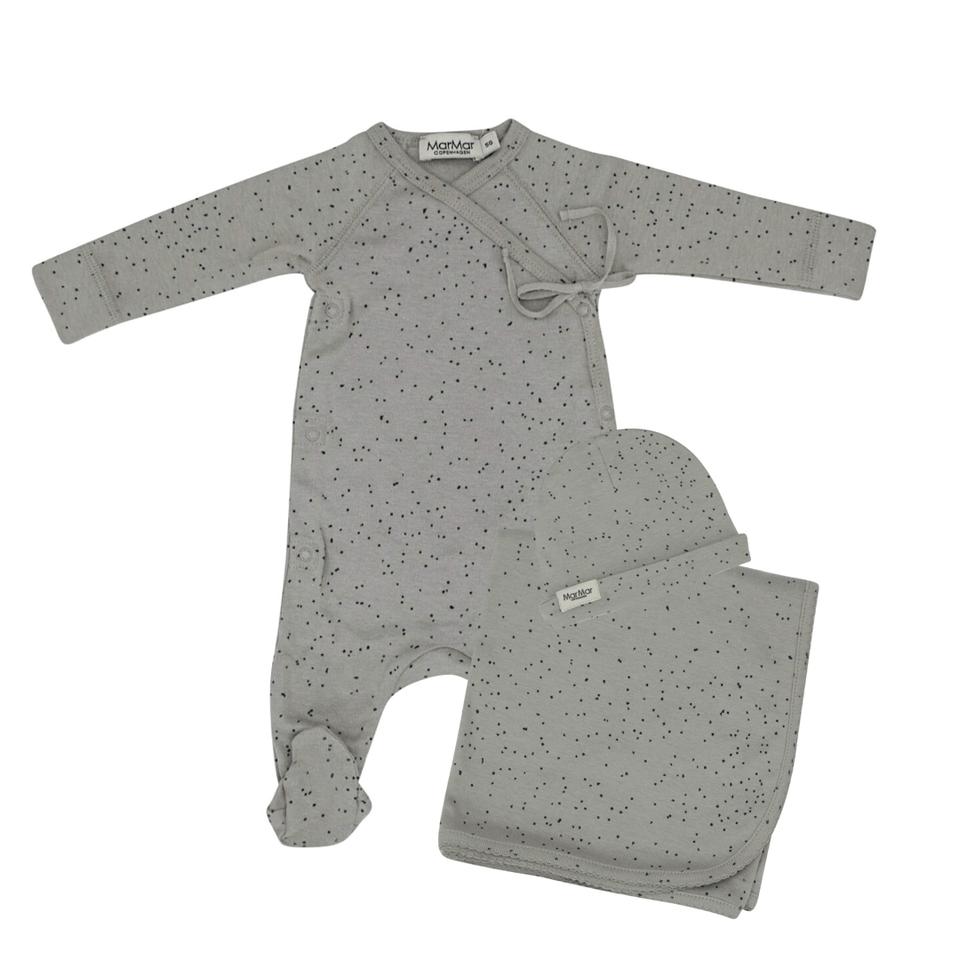 Dark Sand Tie Footie Layette Set