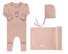 Pink Embroidered Wagon Layette Set