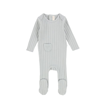 Green Ribbed Muslin Footie