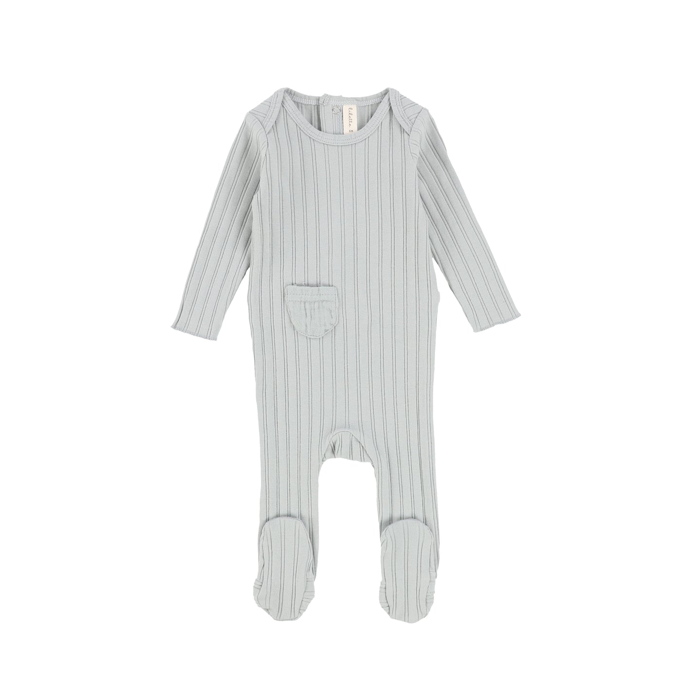 Green Ribbed Muslin Footie