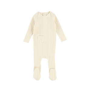 Natural Ribbed Muslin Footie