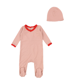 Pink Rosewood Bamboo Footie and Beanie