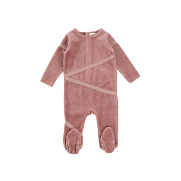 Blush Velour Tape Footie