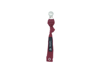 Maroon Knot Pacifier Clip
