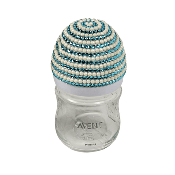Blue Swarovski Crystal Pearl Studded Bottle