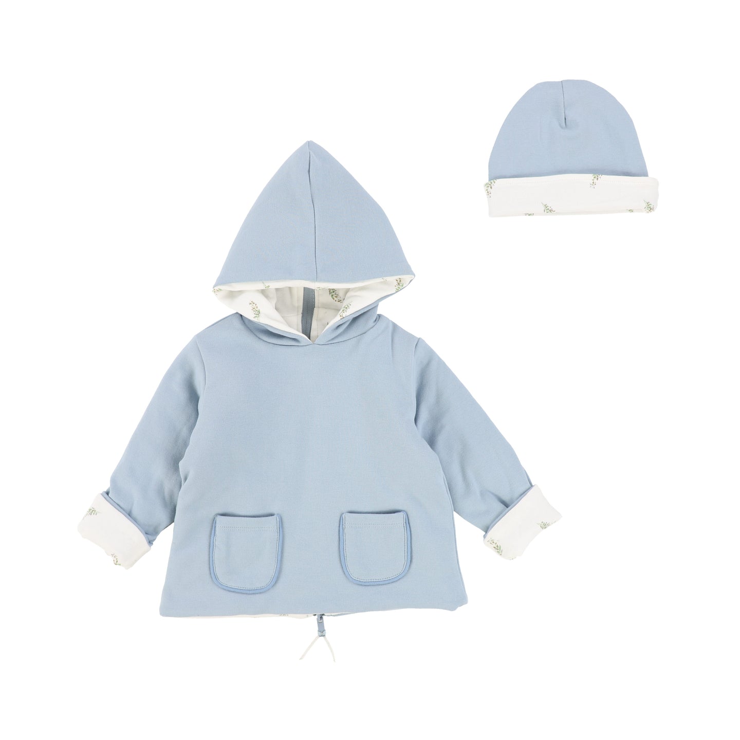 Blue Print Jacket and Beanie