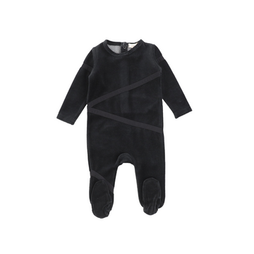 Black Velour Tape Footie