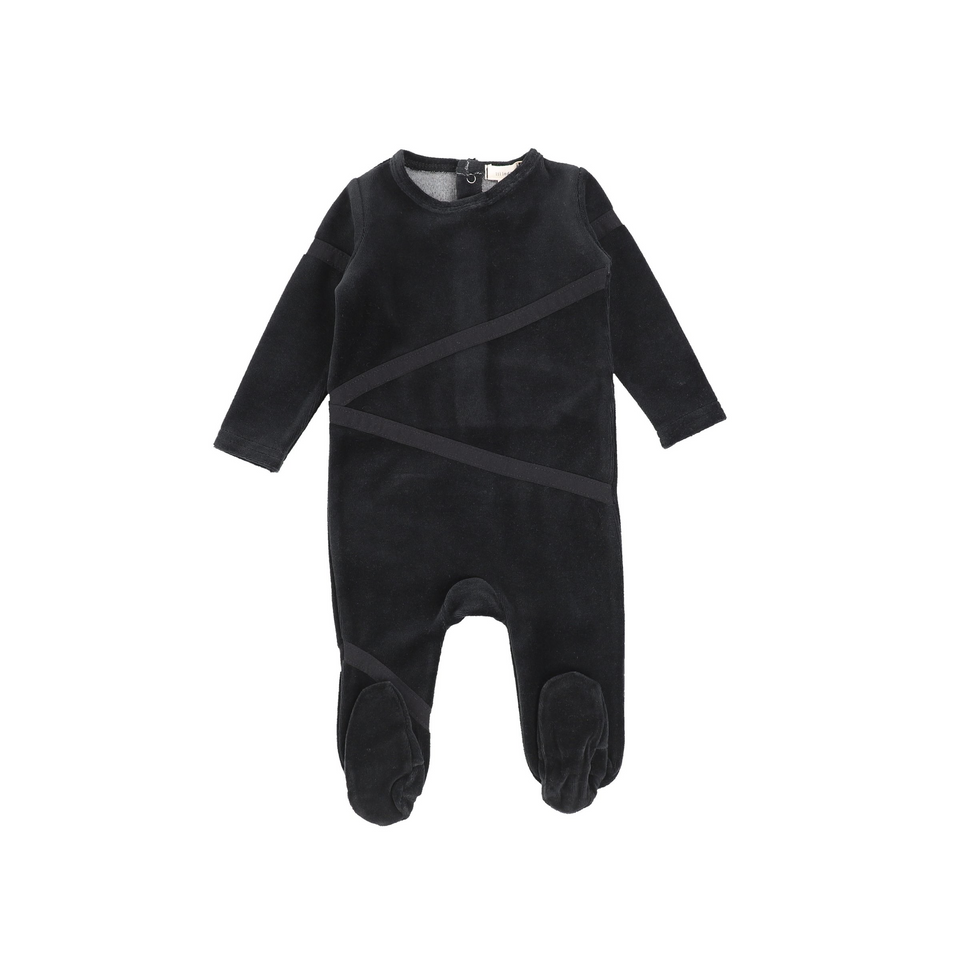 Black Velour Tape Footie