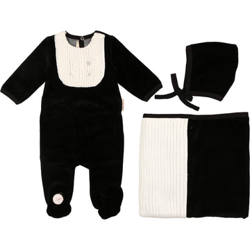 Black Euro Embellished Layette Set