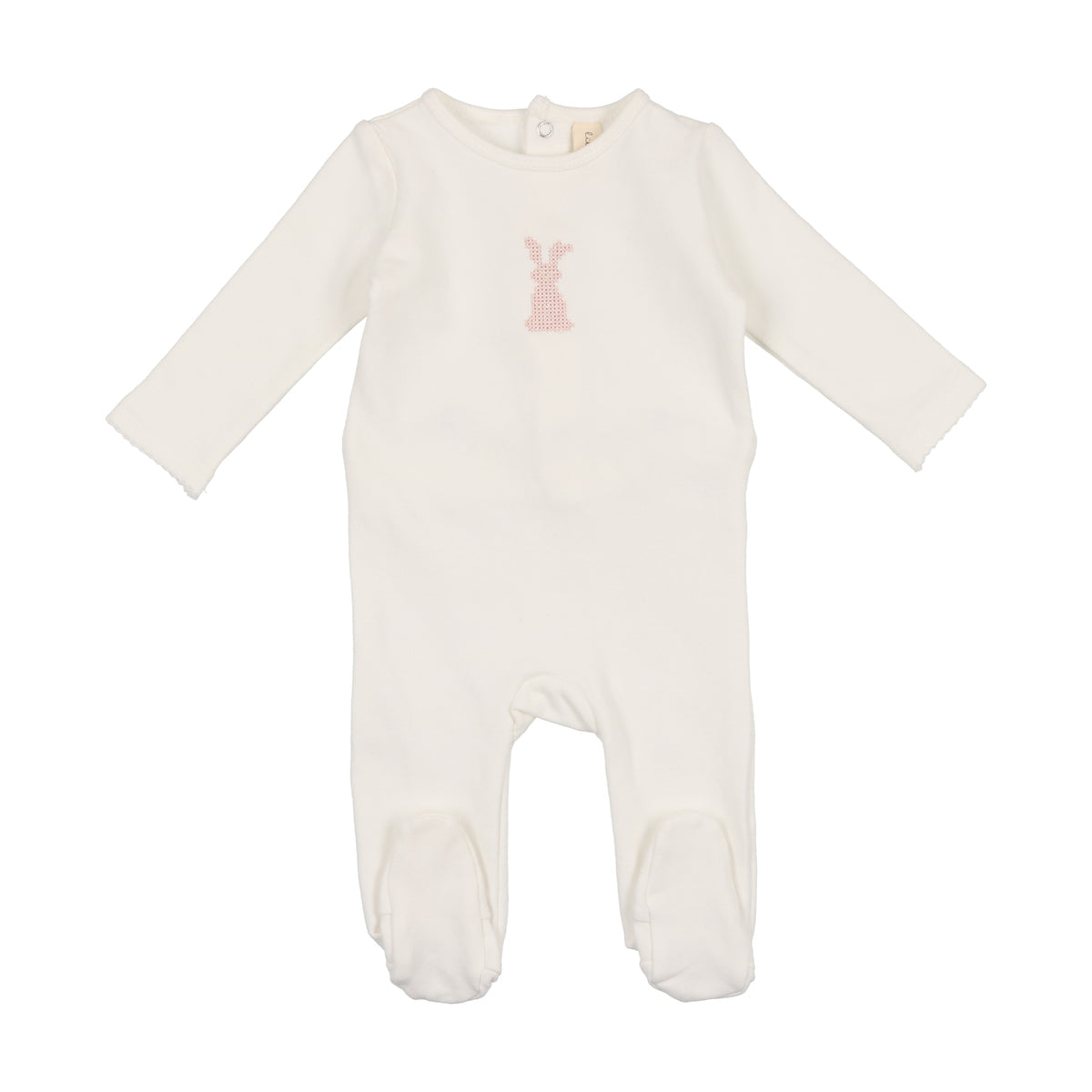 White Pink Bunny Layette Set