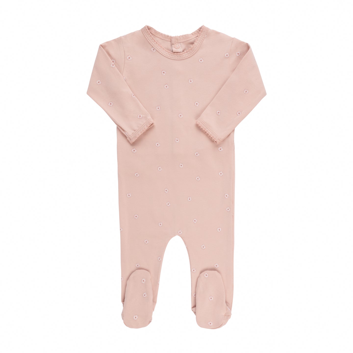 Pink Daisy Print Footie
