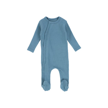 Teal Snap Front Footie