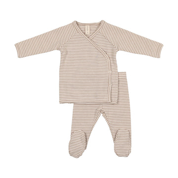 Heather Oatmeal Striped 2 Piece