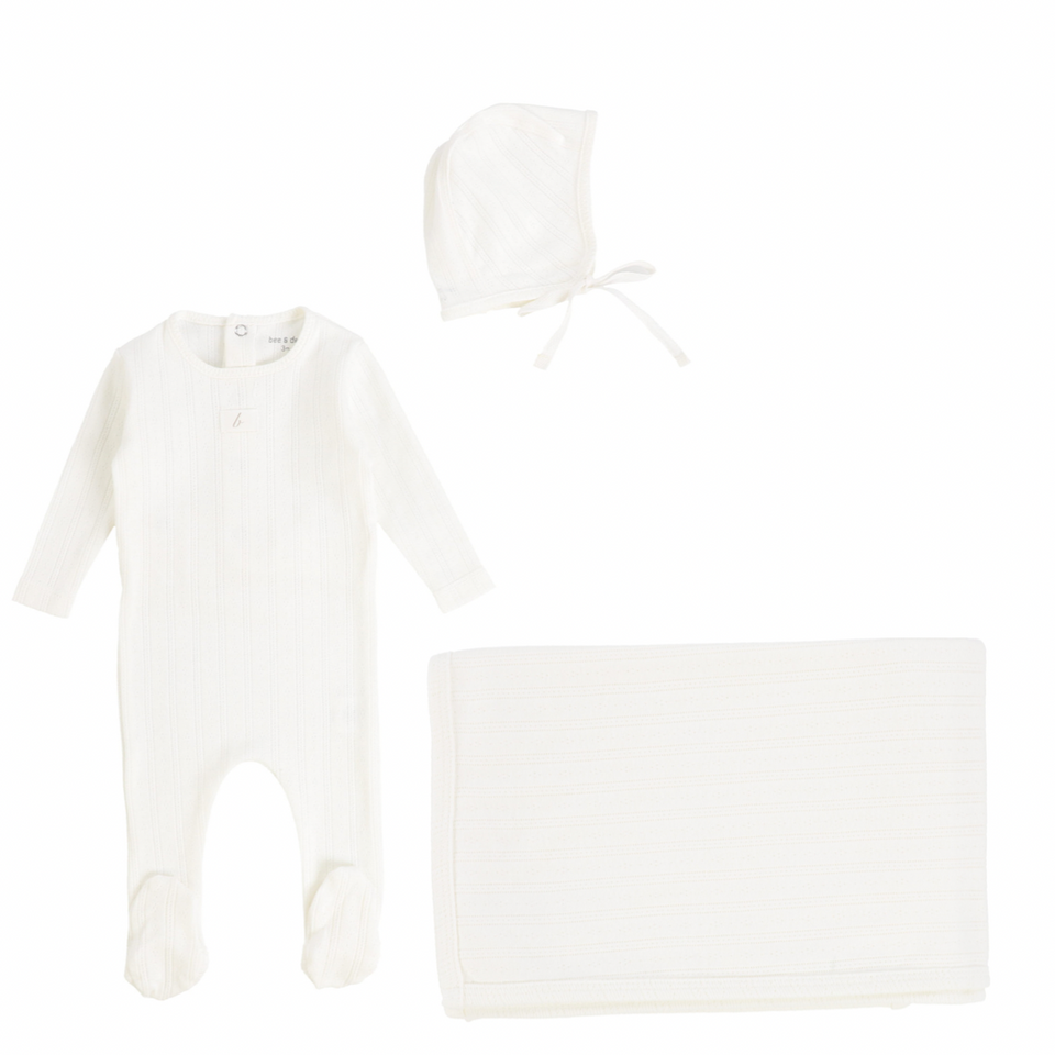 White Dainty Pointelle Layette Set