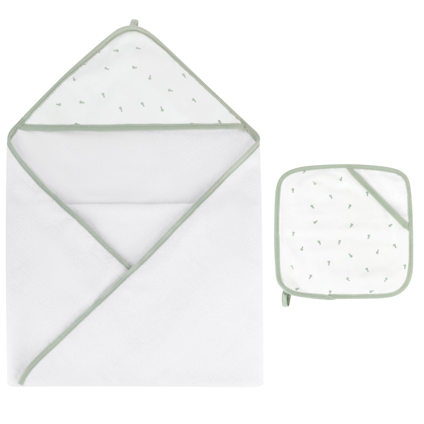 Sage Pear Towel With Wash Cloth