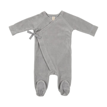 Cloud Blue Velour Wrap Footie