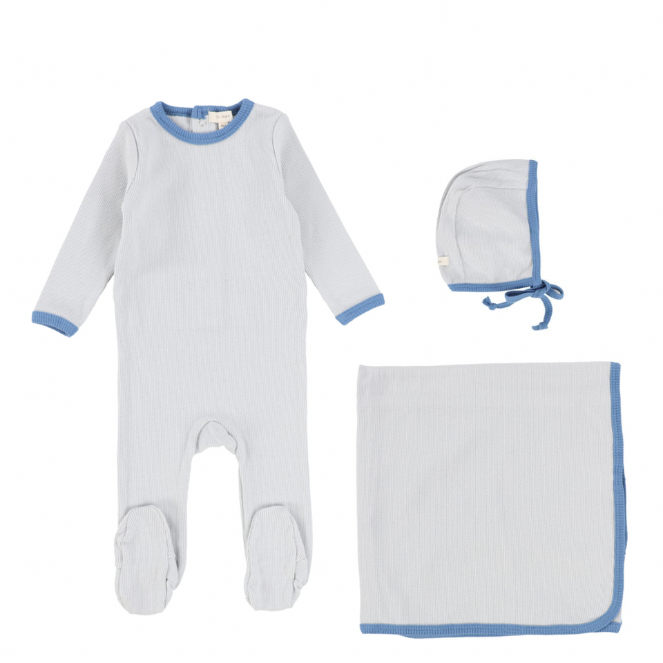 Blue Contrast Edge Layette Set