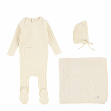 Natural Ribbed Muslin Layette Set