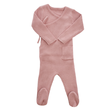 Pink Knit Wrap Footie