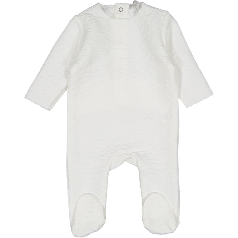 White Textured Footie