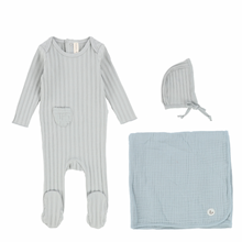 Green Ribbed Muslin Layette Set