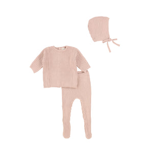 Pink Knit Footed Knit Set