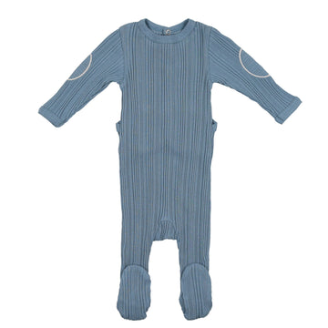 Faded Denim Petite Patch Footie