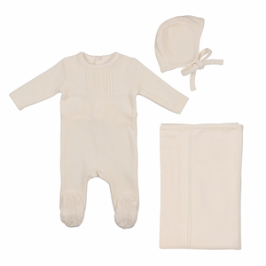 Candle Light Pleated Velour Layette Set