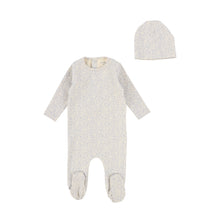 Silver Botanical Leaf Footie and Beanie