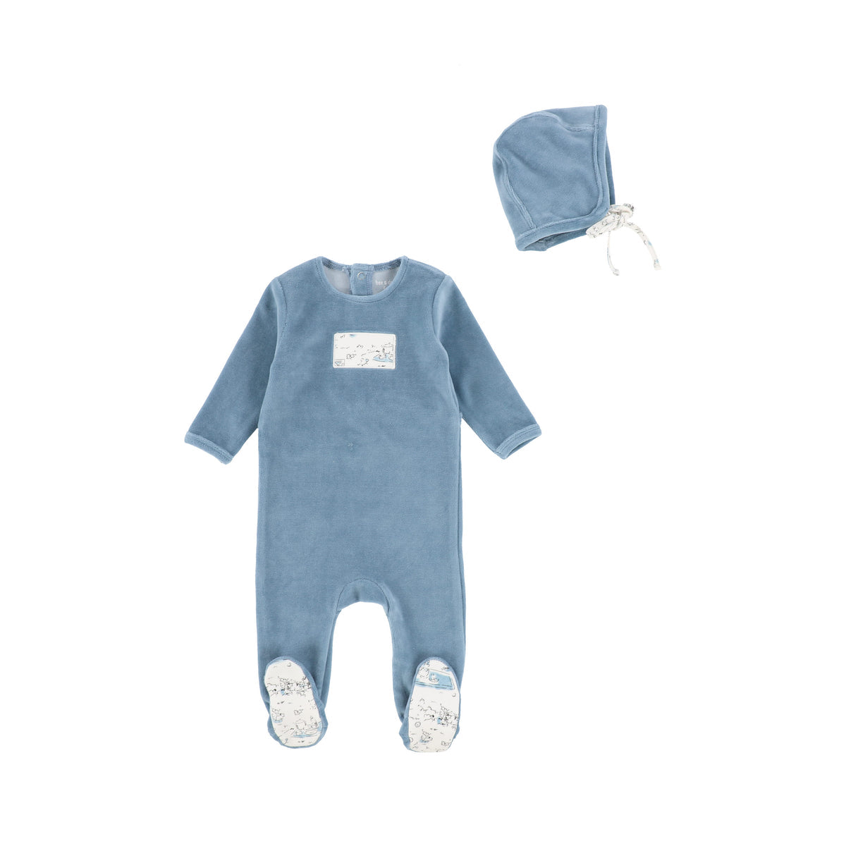 Blue Tea Party Layette Set