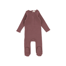 Muted Plum Classic Ribbed Footie